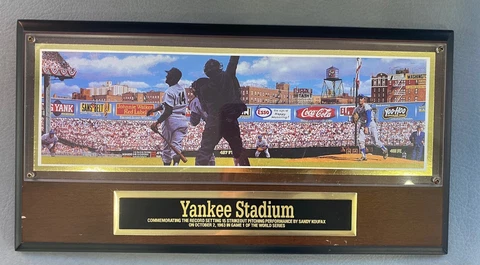 Limited Edition Yankee Stadium Plaque October 1963 Sandy Koufax Record Strikeout Cover