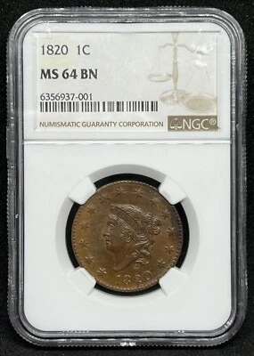 1820 Large Cent NGC MS64 - Image 1 of 4