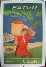 1936 Batum M Hectepoba Russia USSR Soviet Communism Poster Vintage Original