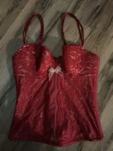 NEU WACOAL B TEMPTED CIAO BELLA ROT SPITZE KORSETT BUSTIER GRÖSSE SMALL - Bild 1 von 14