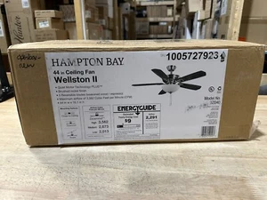 Hampton Bay Wellston II 44 in. Indoor LED Brushed Nickel Ceiling Fan with Light - Picture 1 of 4