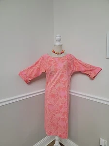 Vintage '70 Key West Fashions Floral Jersey Hawaiian Dress Size L - Picture 1 of 11