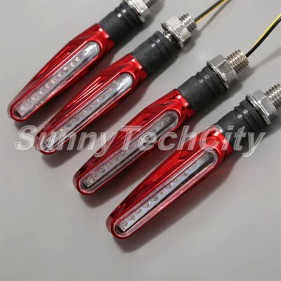 4x Motorcycle LED Turn Signal Indicators Bendable Lights for Yamaha FJ1200A 1992 - Image 1 of 3
