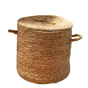 Wäschekorb groß mit Deckel 54x55 cm 130 L Wäschesammler Geflochten Braun Soeji® - Bild 1 von 9