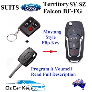 SUITS FORD TERRITORY SY SZ FALCON FAIRMONT BF FG REMOTE FLIP KEY 2005 - 2015 - Picture 1 of 13