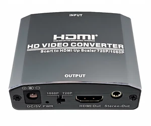 DINIC SCART-HDMI Adapter Video und Audio analog auf HDMI bis 1080p@60Hz, schwarz - Bild 1 von 6