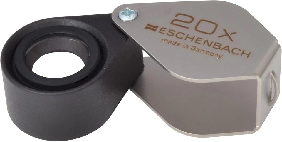 Eschenbach 20x Precision Loupe 118420 Inspection Folding Metal Magnifier
