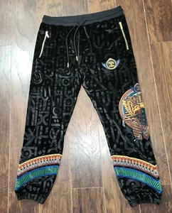 Crooks & Castles Black Velour King Tut Jogger Pants NWT 2XL - Picture 1 of 8