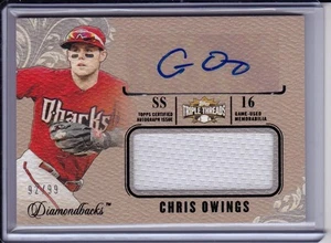 Chris Owings 2014 Topps Triple Threads Auto Relic /99 Jersey Autograph Card - Picture 1 of 2