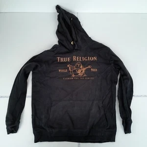True Religion Hoodie Large Black Mens Sweatshirt - Picture 1 of 8