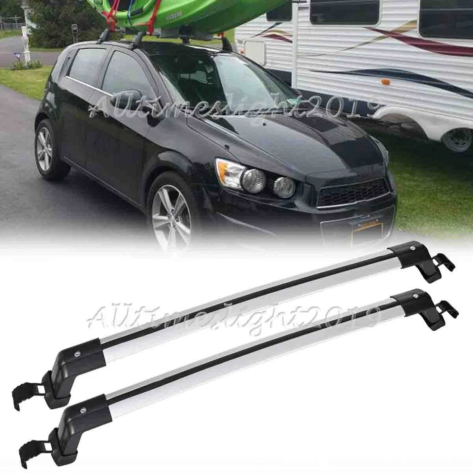 For Chevy Sonic 2012-2020 Top Roof Rack Cross Bars Luggage Cargo Carrier W/ Lock Foto 1 de 4