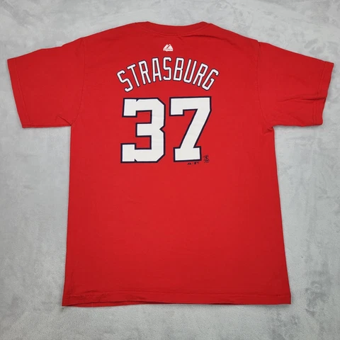 Washington Nationals Shirt Men XL Red Crew Team Jersey Stephen Strasburg Adult Cover