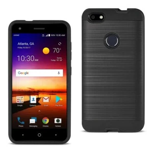 Reiko ZTE Blade X/Z965 Hybrid Metal Brushed Texture Case in Black | MaxStrata - Picture 1 of 4