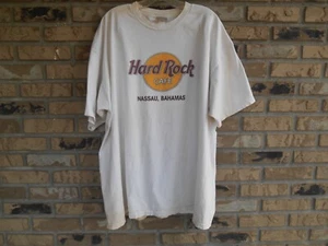 AUTÉNTICA CAMISETA HARD ROCK CAFÉ NASSAU, BAHAMAS algodón blanco. TALLA XXXL. - Imagen 1 de 12