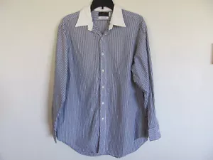 Abercrombie & Fitch L/S Button Down Shirt-White & Blue Stripes- Men's 16.5 33 - Picture 1 of 9