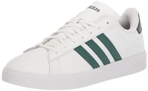 adidas Men's Grand Court 2.0 Sneaker, White/Collegiate Green/Shadow Navy, 10.5 - Picture 1 of 7