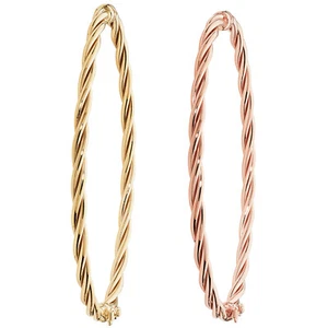 Stunning 9k Yellow/Rose Gold Women Hinged Bangle - 6.1cm 194242U - Picture 1 of 3