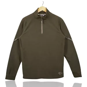 Vintage Rip Curl Olive Green 1/4 Quarter Zip Pullover Fleece Size Medium Surfing - Picture 1 of 10
