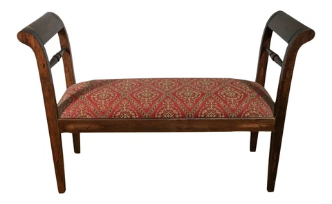 Upholstered Carved Wood Window Bench Hall Seat Cover