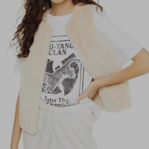 NWT Topshop Size 12 Womens Luxe Faux Fur Soft Thick Vest Ivory NEW F13 - Picture 1 of 10