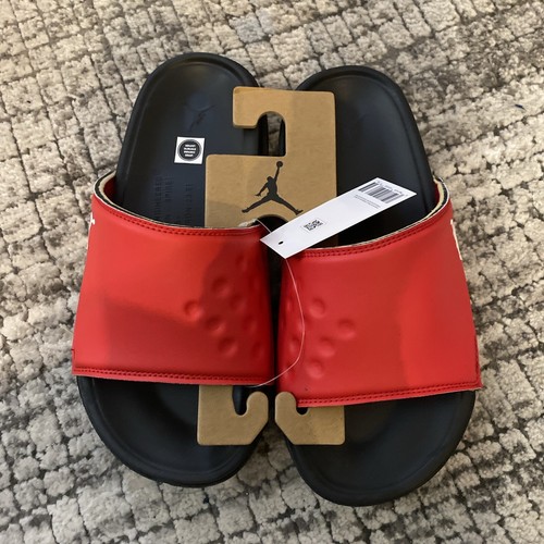 Jordan Play Slides UNIVERSITY PALESTRA ROSSA NERA DC9835 601 NUOVO con etichette nuovo con etichette allevato
