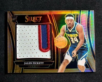 2023-24 Panini Select Jalen Pickett Jumbo Rookie Swatch Copper /49 NBA RC  - Image 1 of 2