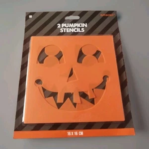 2 Pumpkin Stencils. 16x16cm. M&S. Amscan. Halloween. - Picture 1 of 2