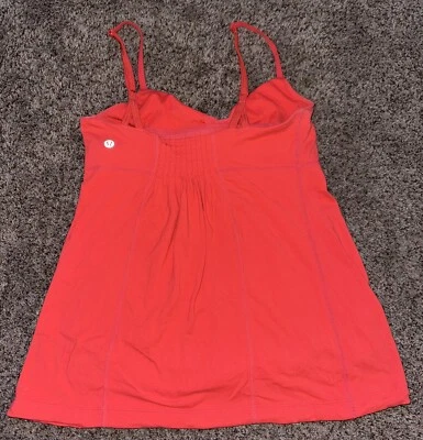 Lululemon Dance Fouette Tank Top Activewear Yoga Smocked Red Orange Size 8 VHTF - Image 1 of 4