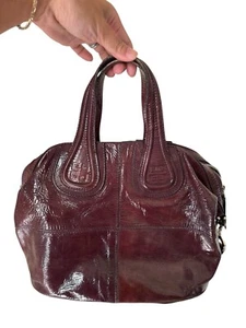 Vintage Givenchy Nightingale Medium Satchel Burgundy Lackleder 2-Wege Tasche COA - Bild 1 von 18
