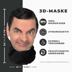 Realistische Rowan Atkinson 3D-Druck Vollgesichtsmaske – Atmungsaktiv, Witz - Bild 1 von 1