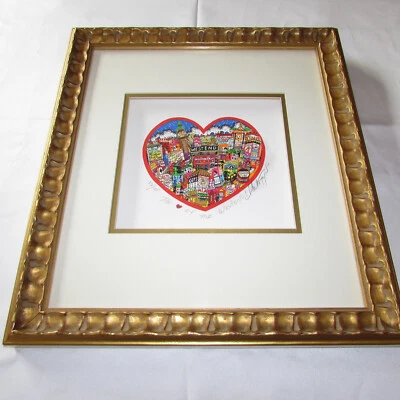 Charles Fazzino 3D Pop Art The ♡ heart of the West End! Framed LE 77/125 w/COA - Image 1 of 4