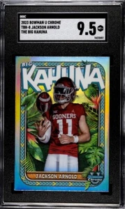2023 Bowman Chrome University Jackson Arnold  Big KAHUNA Oklahoma SGC 9.5+ Mint - Picture 1 of 3