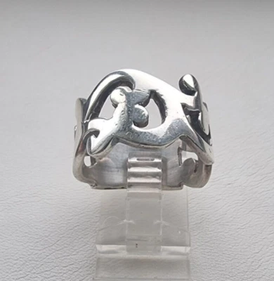 SILPADA RETIRED 925 STERLING SILVER OPEN SCROLL DESIGN WIDE BAND RING SIZE 6 - Image 1 of 4