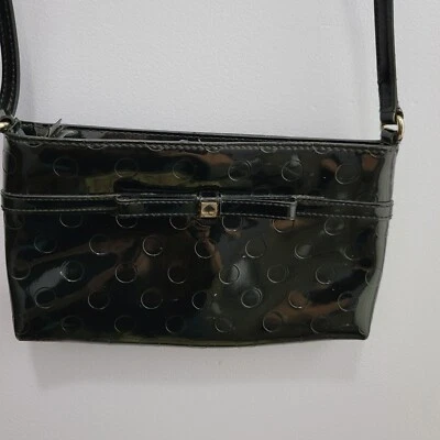 Kate Spade Camellia Street Amy Patent Leather Black Crossbody Bag — 第 1/4 张图片