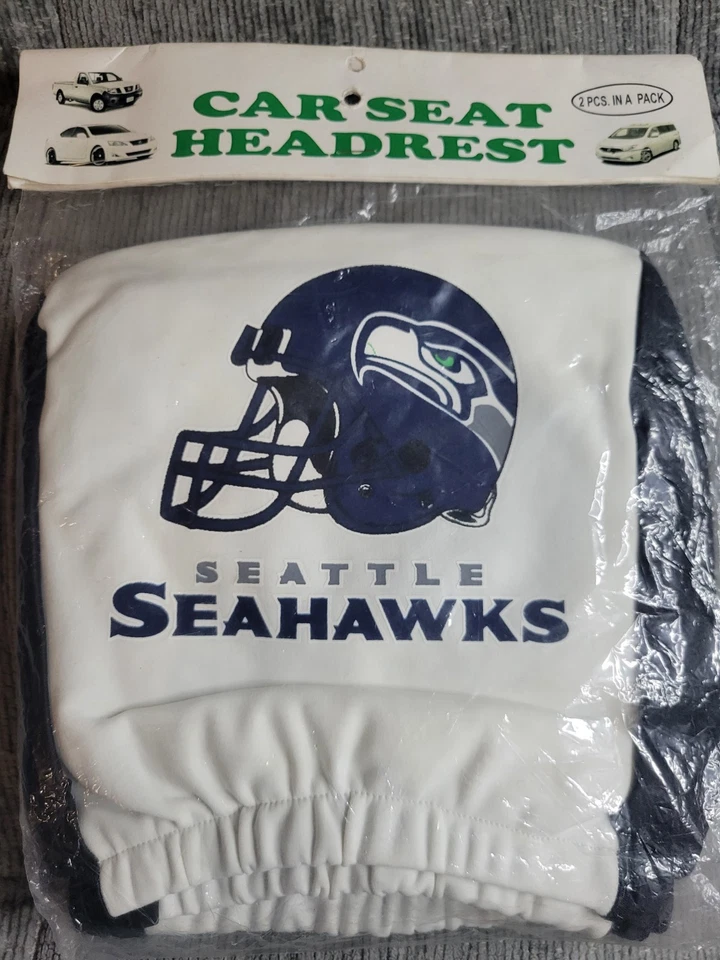 Чехол на подголовник автомобильного сиденья Seattle Seahawks - упаковка 2 шт. - универсальный размер - новый из старых запасов - Изображение 1 из 1