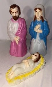Empire Plastics Nativity Mary Joseph Baby Jesus Manger 18” 4 Piece Blow molds - Picture 1 of 11