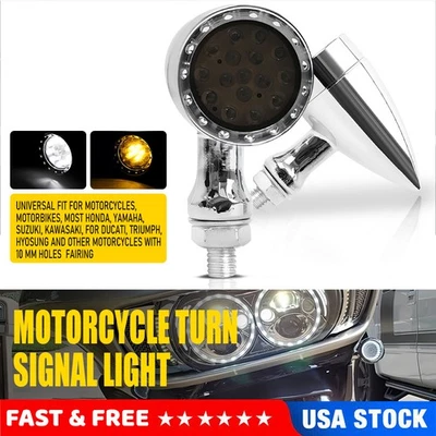 For Honda Shadow VLX 600 VT600C Chrome Motorcycle LED Blinker Turn Signals Light - Image 1 of 4