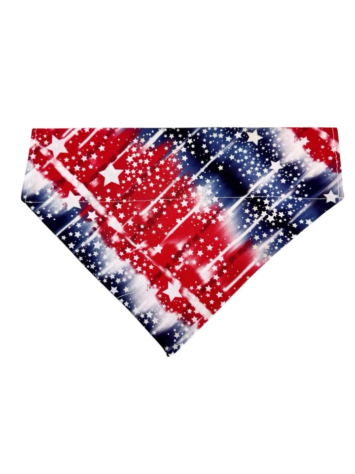 4th Of July Patriotic Dog Bandana Over The Collar Blue Red White Personalized - Imagem 1 de 4