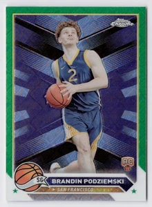 2023-24 Topps Chrome Brandin Podziemski #190 Green Refractor RC GOLDEN STATE  - Picture 1 of 2