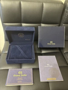 Grand Seiko Watch Box Case Blue , Great Condition, Full Set - Picture 1 of 6