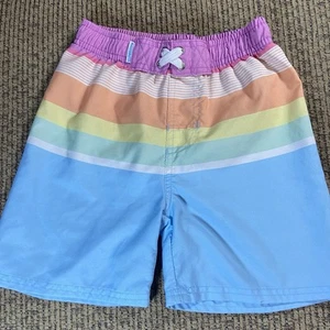 RuggedButts Striped Boys Swim Trunks Size 6 - Picture 1 of 10