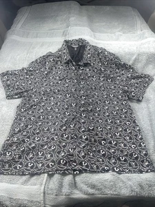 Nueva Camisa True Religion Para Hombre Abotonada Talla XL Negra Logo Parche Happy Buddha TR - Imagen 1 de 5