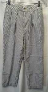 Polo Ralph Lauren Girls Size 14 Blue White Seersucker Stripe Pants 26” Waist - Picture 1 of 7