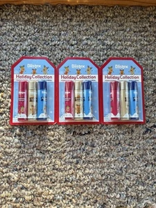 3 Packs BLISTEX HOLIDAY COLLECTION RASPBERRY, CARAMEL & BLUEBERRY Sealed New - Picture 1 of 4