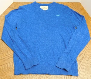 Hollister Pullover V-Neck Lightweight Sweater Blue Men's Large L - Picture 1 of 7