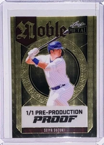 2023 Leaf Metal Baseball Seiya Suzuki Noble Super Prismatic Gold Proof 1/1 - Picture 1 of 1