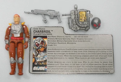 Figura y tarjeta Charbroil v1 1988 de colección G.I. Lote GI Joe 3.75 ARAH *99% Completo Foto 1 de 4