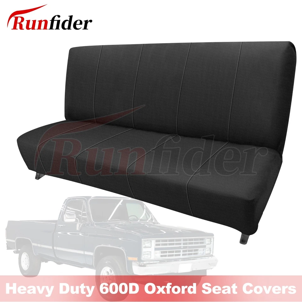 Formed Bench Seat Covers for Chevy C/K 1973-1999, Front Solid Bench No Headrests Foto 1 de 4