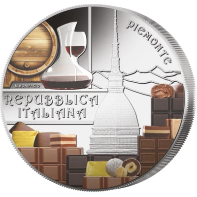 2025 意大利 5 欧元彩色未流通硬币 - 食品和葡萄酒文化:皮埃蒙特(皮埃蒙特) — 第 1/4 张图片