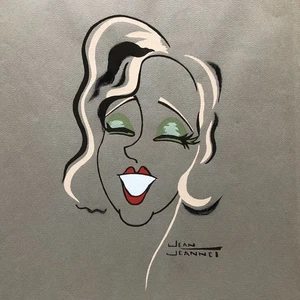 Jean Jeannet — Yvonne Printemps — gouache au pochoir signée dans la planche 1934 - Bild 1 von 3
